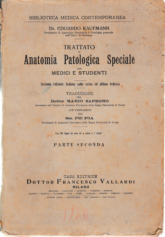 Trattato di Anatomia Patologica Speciale parte seconda - copertina