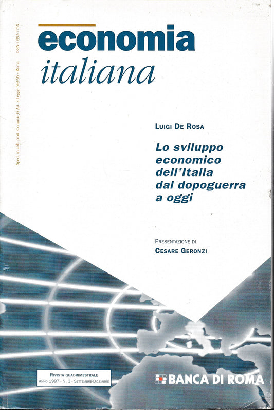 Economia Italiana. Lo sviluppo economico dell'Italia dal dopoguerra a oggi. Anno 1997 n. 3 Settembre- Dicembre - copertina
