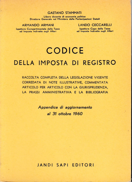Codice della imposta di registro - copertina