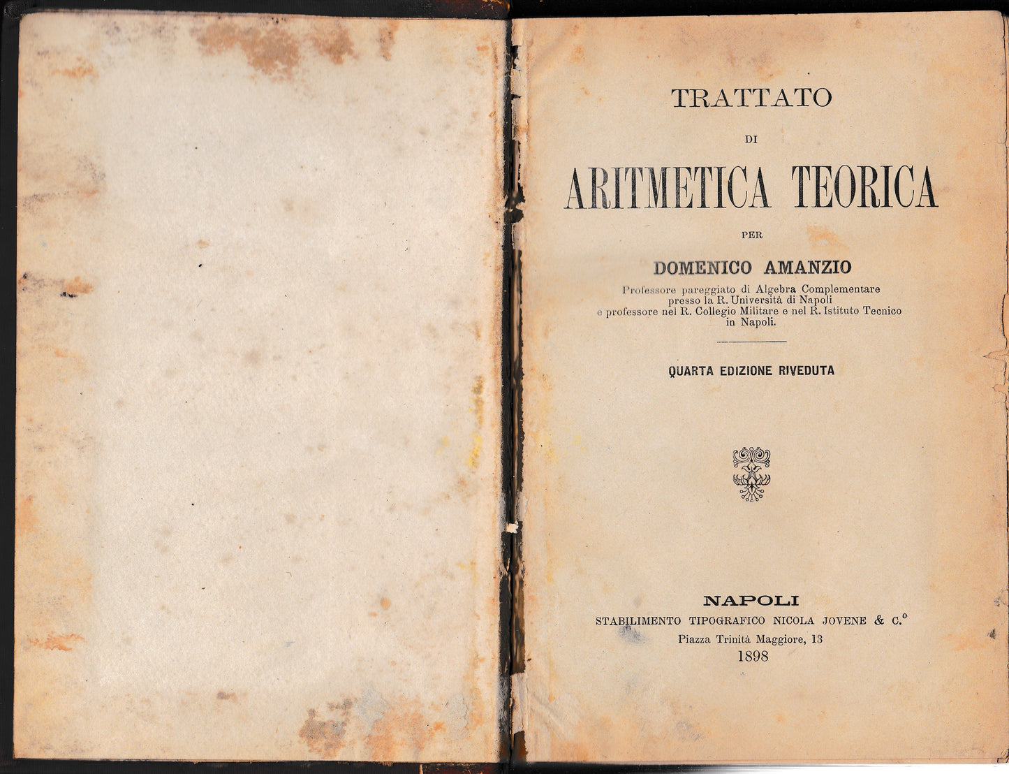 Trattato di aritmetica teorica - copertina