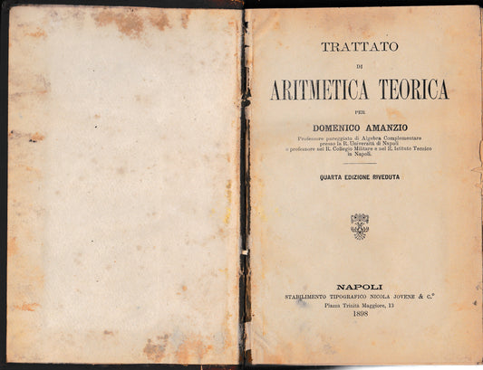 Trattato di aritmetica teorica - copertina