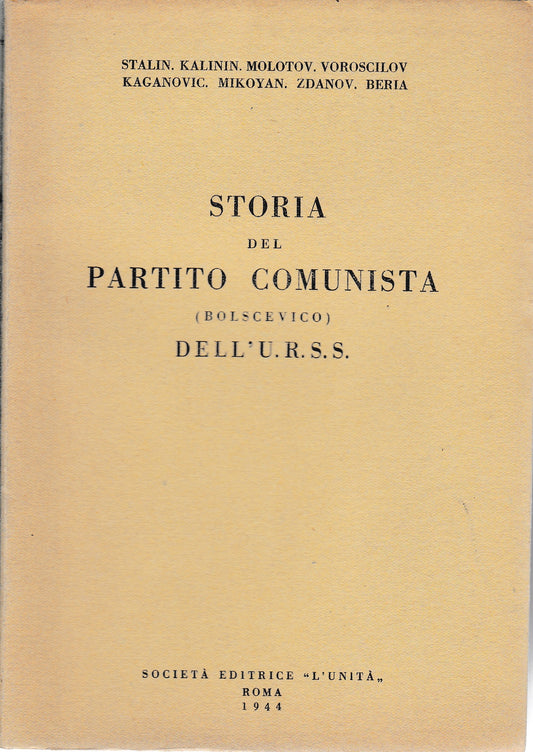 Storia del Partito Comunista (bolscevico) dell'U.R.S.S. - copertina