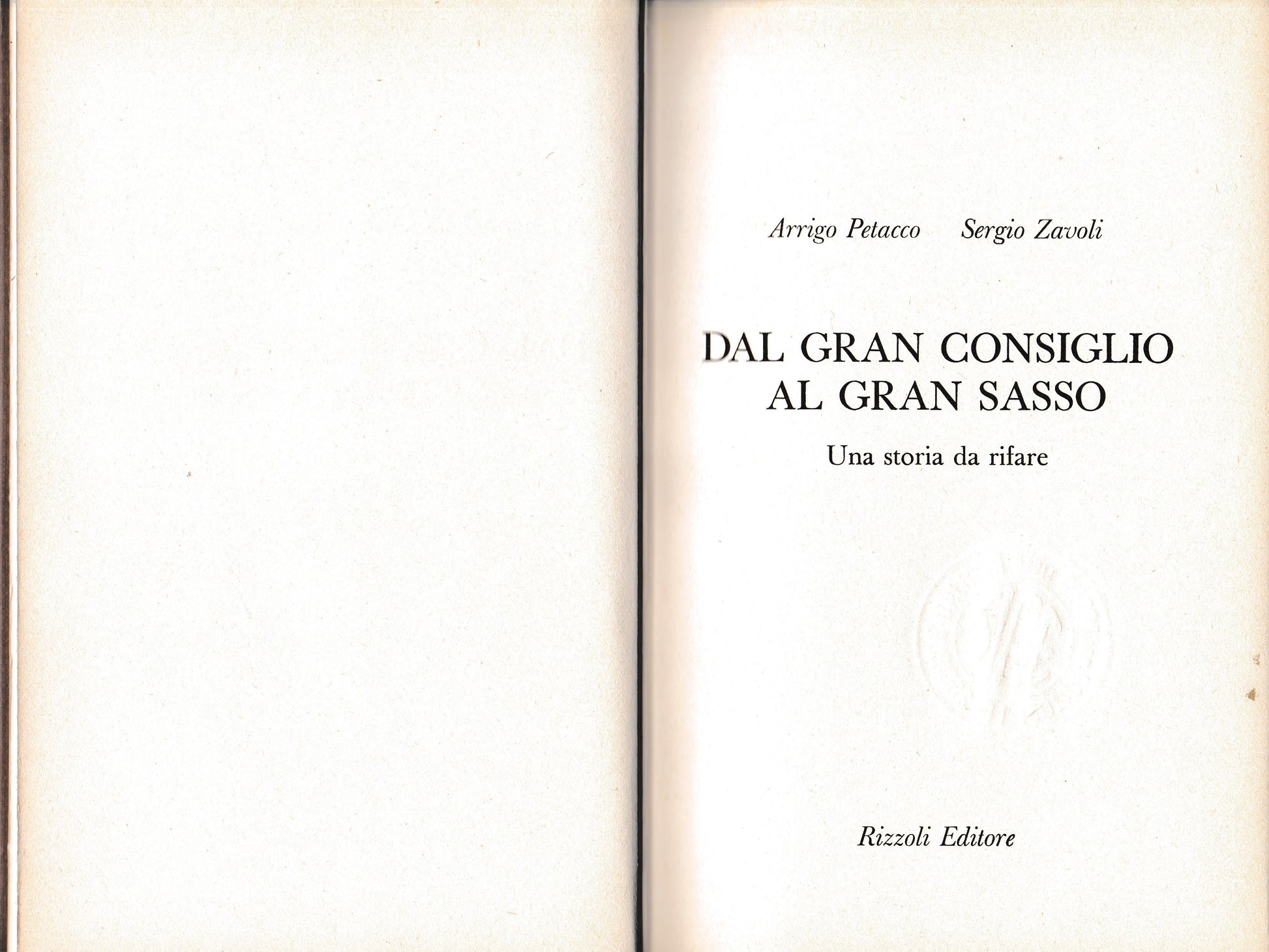 Dal gran consiglio al Gran Sasso. Una storia da rifare - copertina