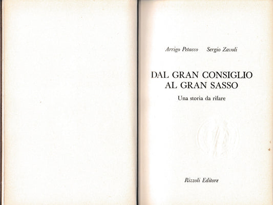 Dal gran consiglio al Gran Sasso. Una storia da rifare - copertina