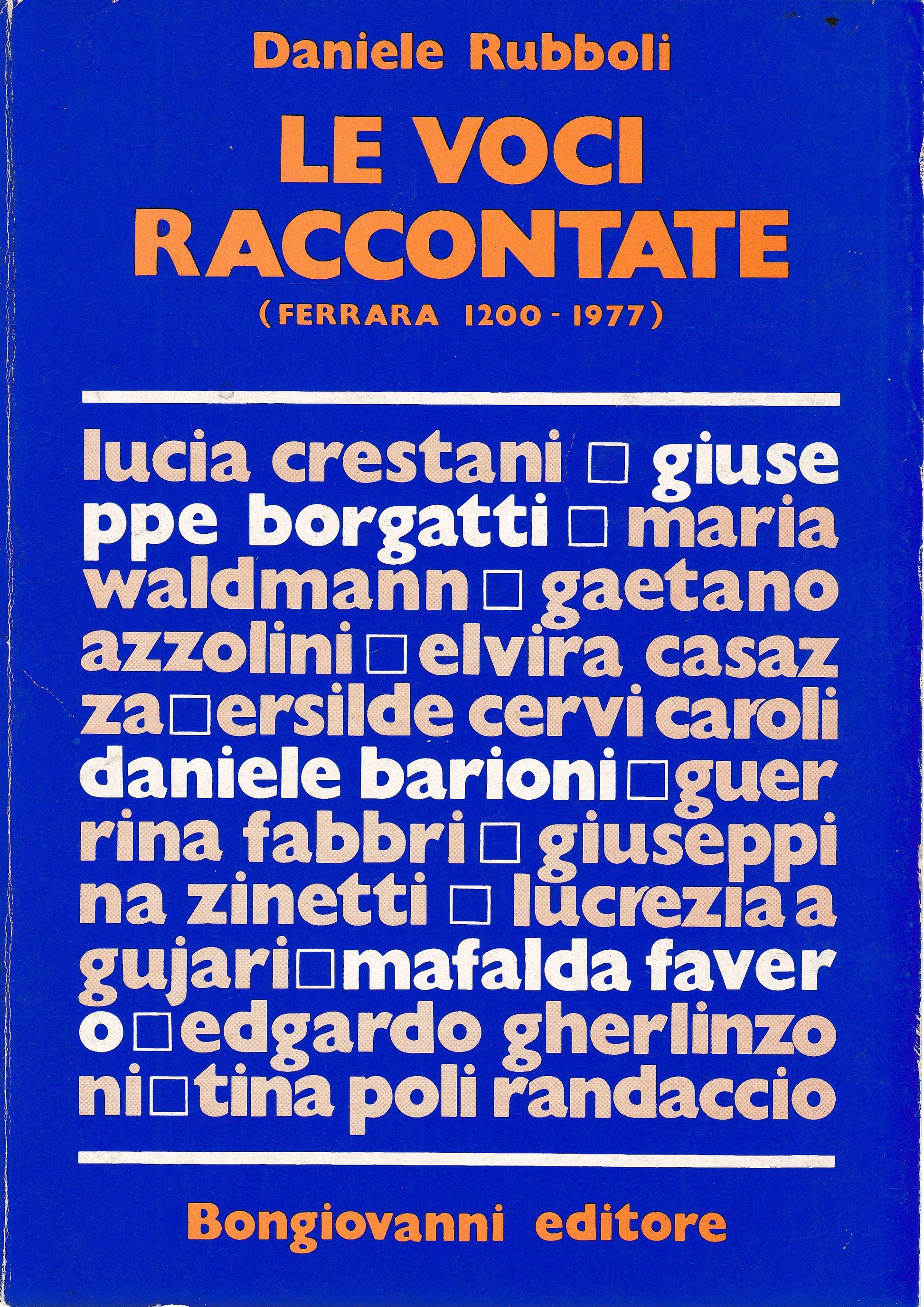 Le voci raccontate (Ferrara 1200-1977) - copertina