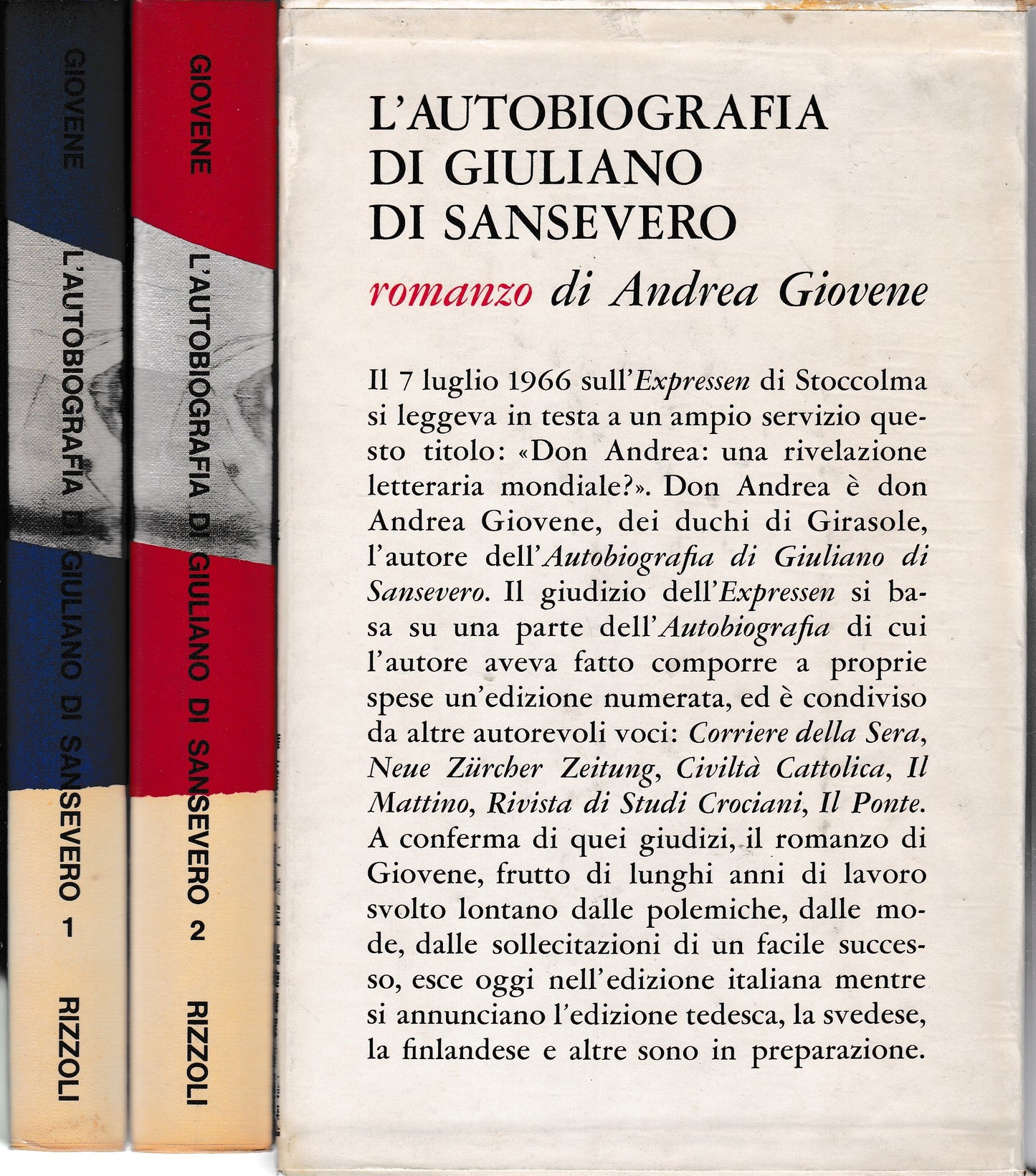L'autobiografia di Giuliano di Sansevero 2 volumi - copertina