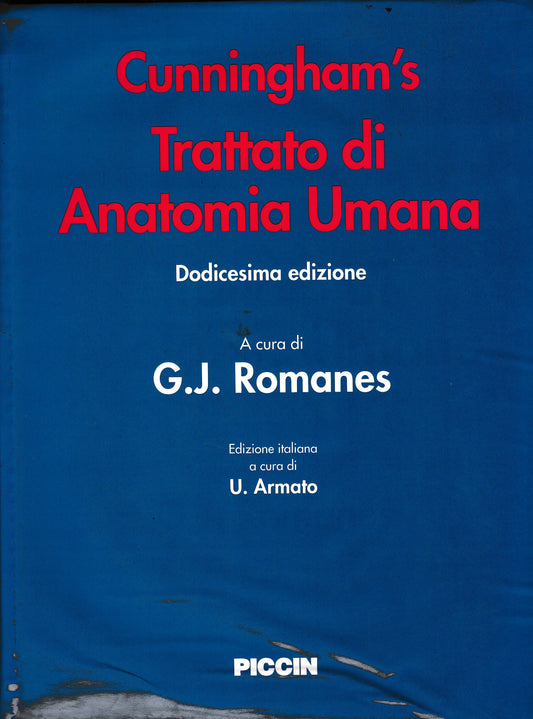 Trattato di Anatomia Umana di Cunningham - copertina