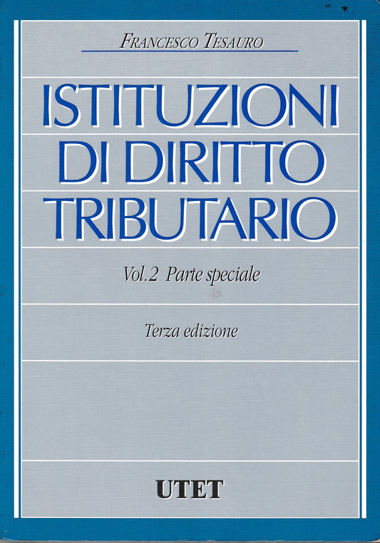 Istituzioni di Diritto Tributario vol. 2 parte speciale - copertina