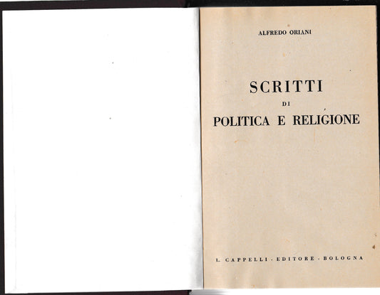 Scritti di politica e religione - copertina
