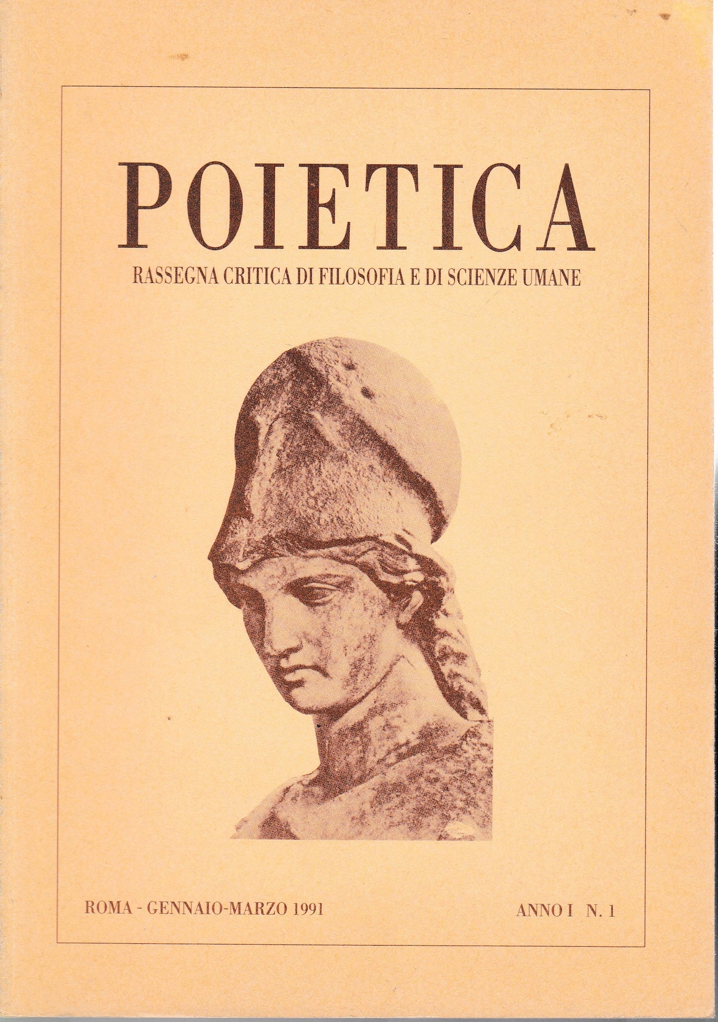 Poietica. Rassegna critica di filosofia e di scienze umane. Gennaio/Marzo 1991 anno 1 n. 1 - copertina