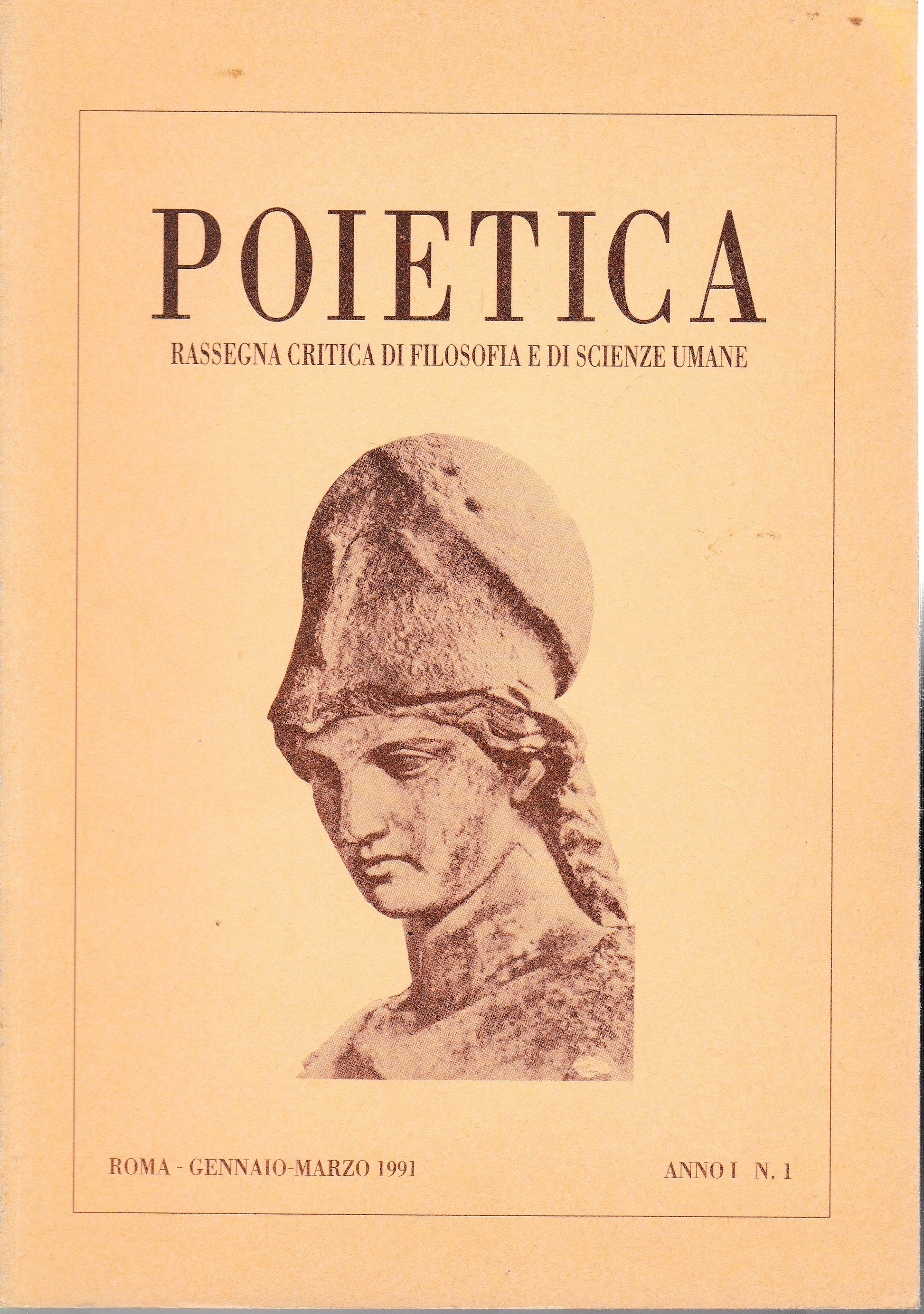 Poietica. Rassegna critica di filosofia e di scienze umane. Gennaio/Marzo 1991 anno 1 n. 1 - copertina