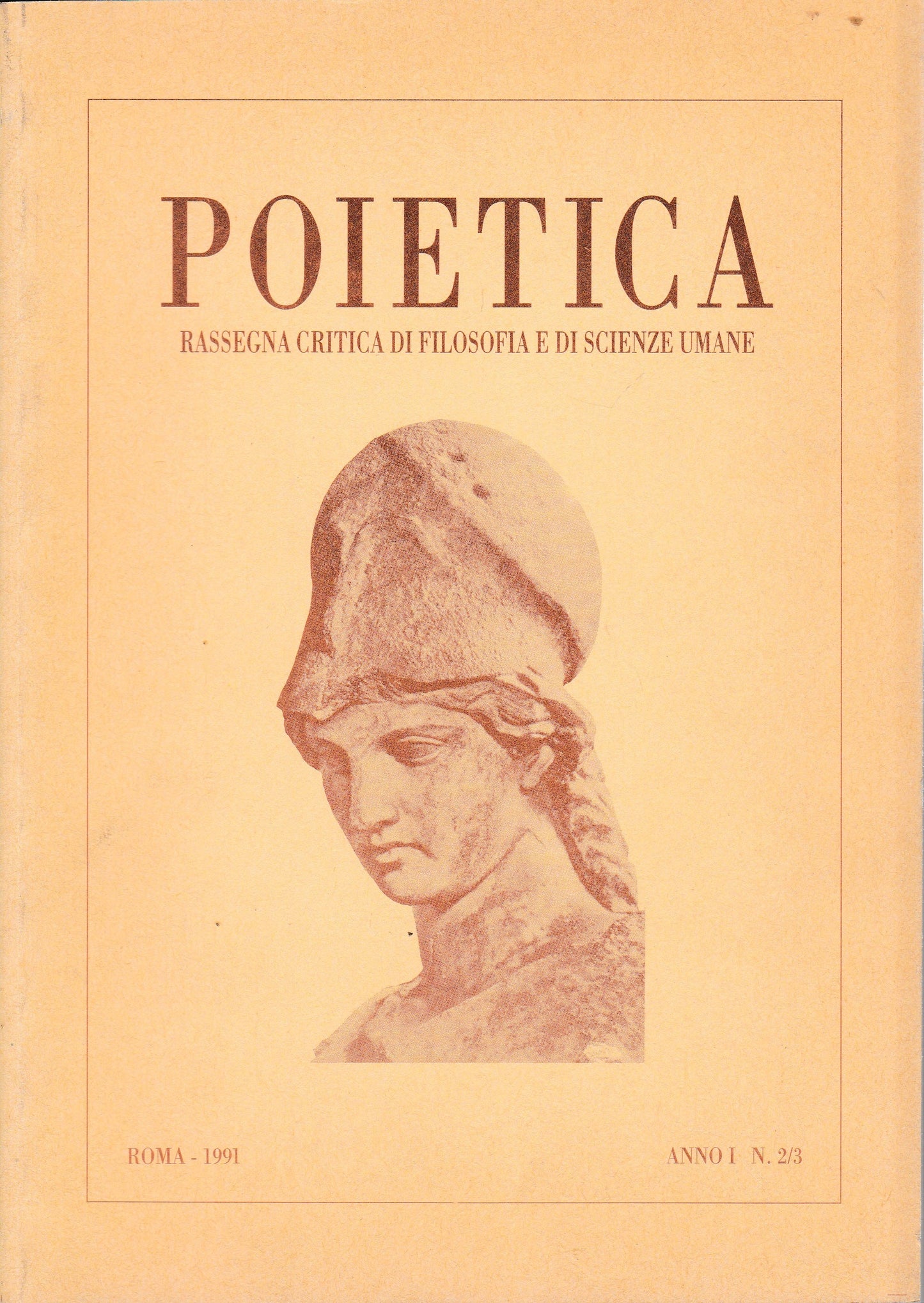 Poietica. Rassegna critica di filosofia e di scienze umane. Roma 1991 anno 1 n. 2/3 - copertina