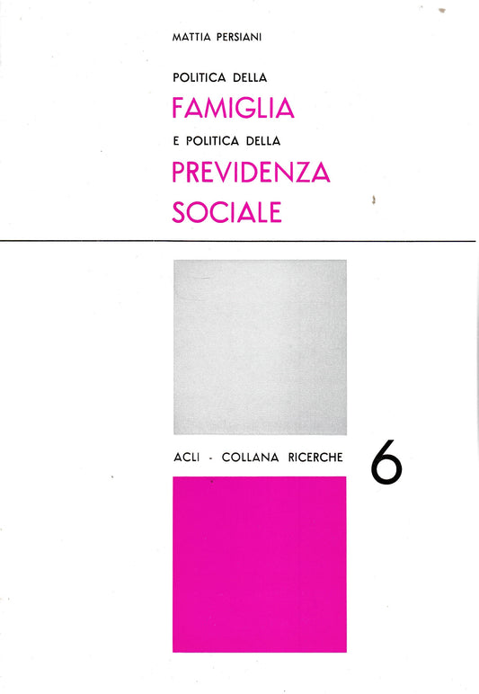 Politica della famiglia e politica della previdenza sociale - copertina