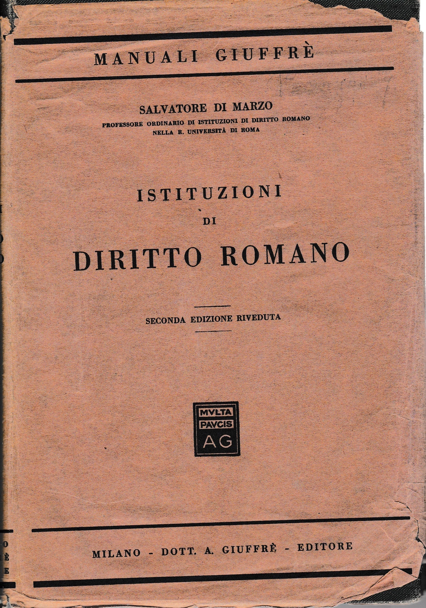 Istituzioni di diritto romano - copertina