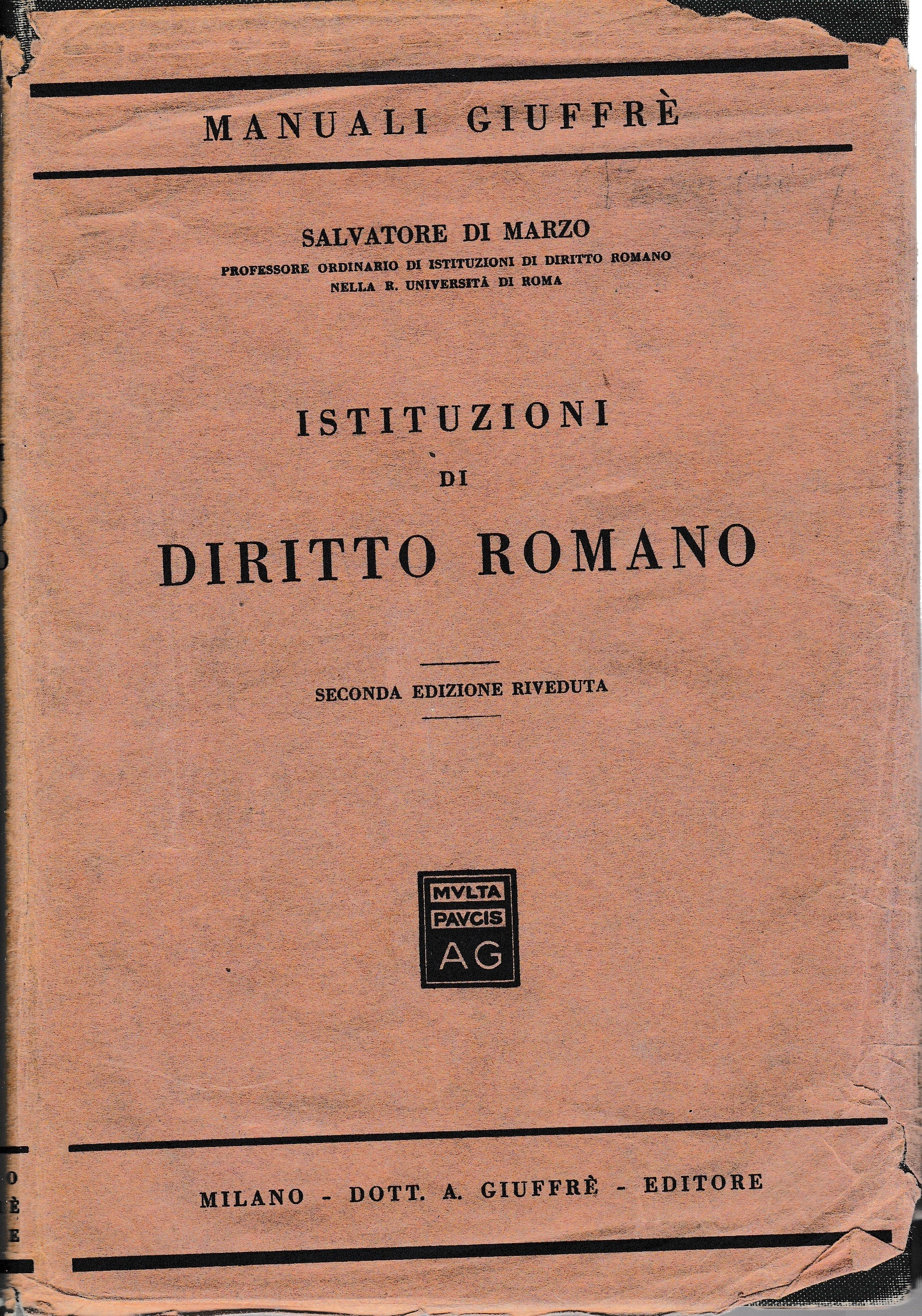 Istituzioni di diritto romano - copertina