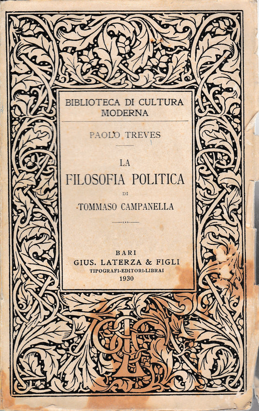 la filosofia politica di Tommaso Campanella - copertina