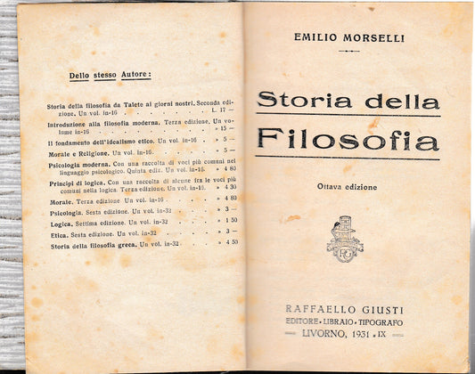 Storia della filosofia - copertina