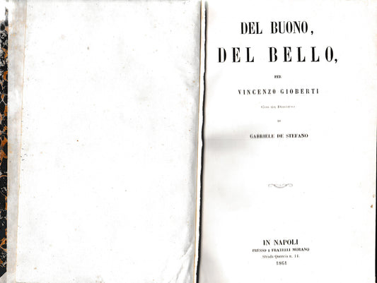 Del buono, del bello. Con discorso di G. De Stefano - copertina