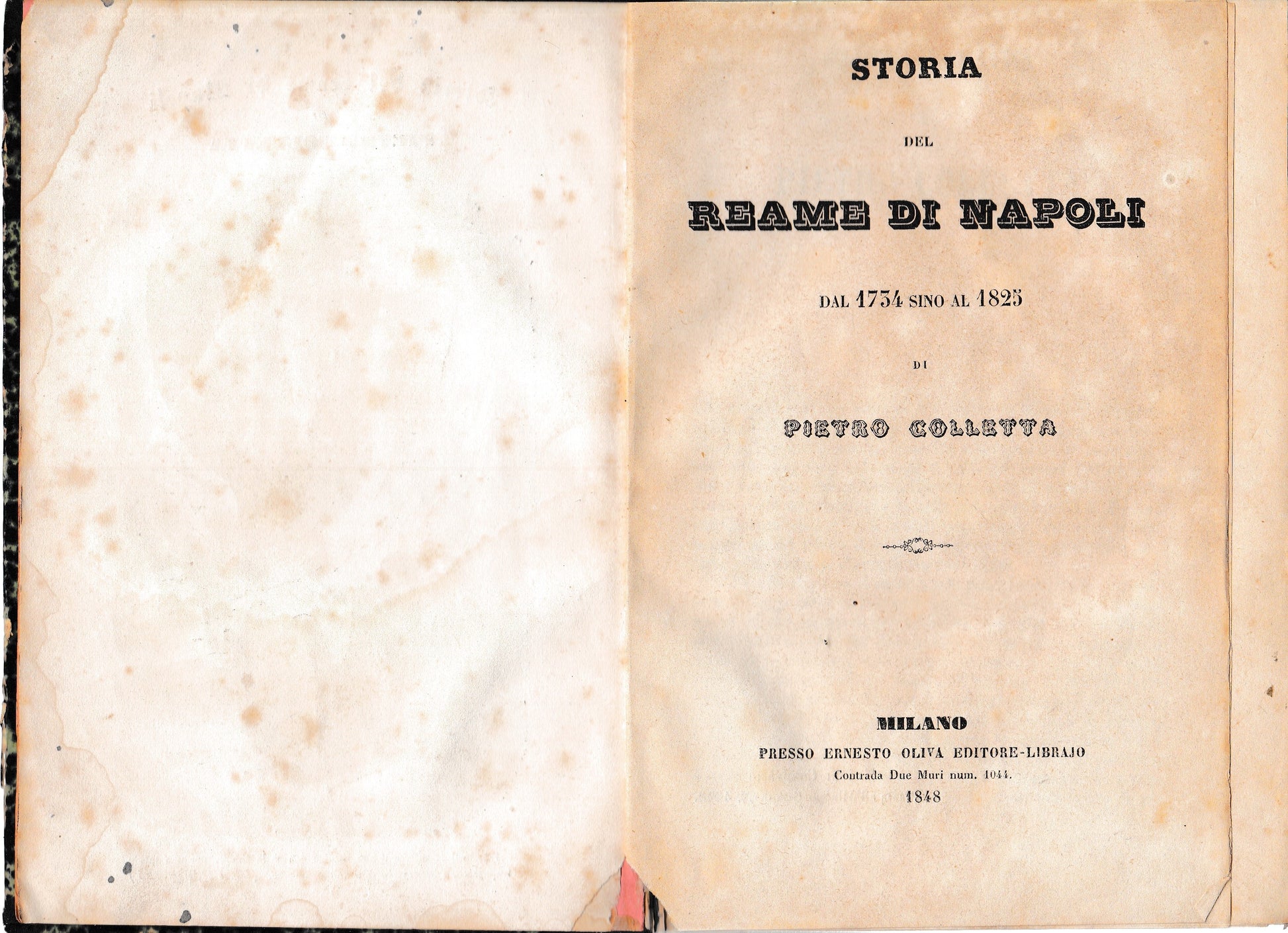 Storia del Reame di Napoli dal 1734 sino al 1825 - copertina