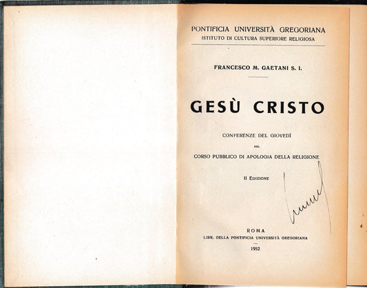 Gesù Cristo. Conferenze del giovedì nel corso pubblico di apologia della religione. - copertina