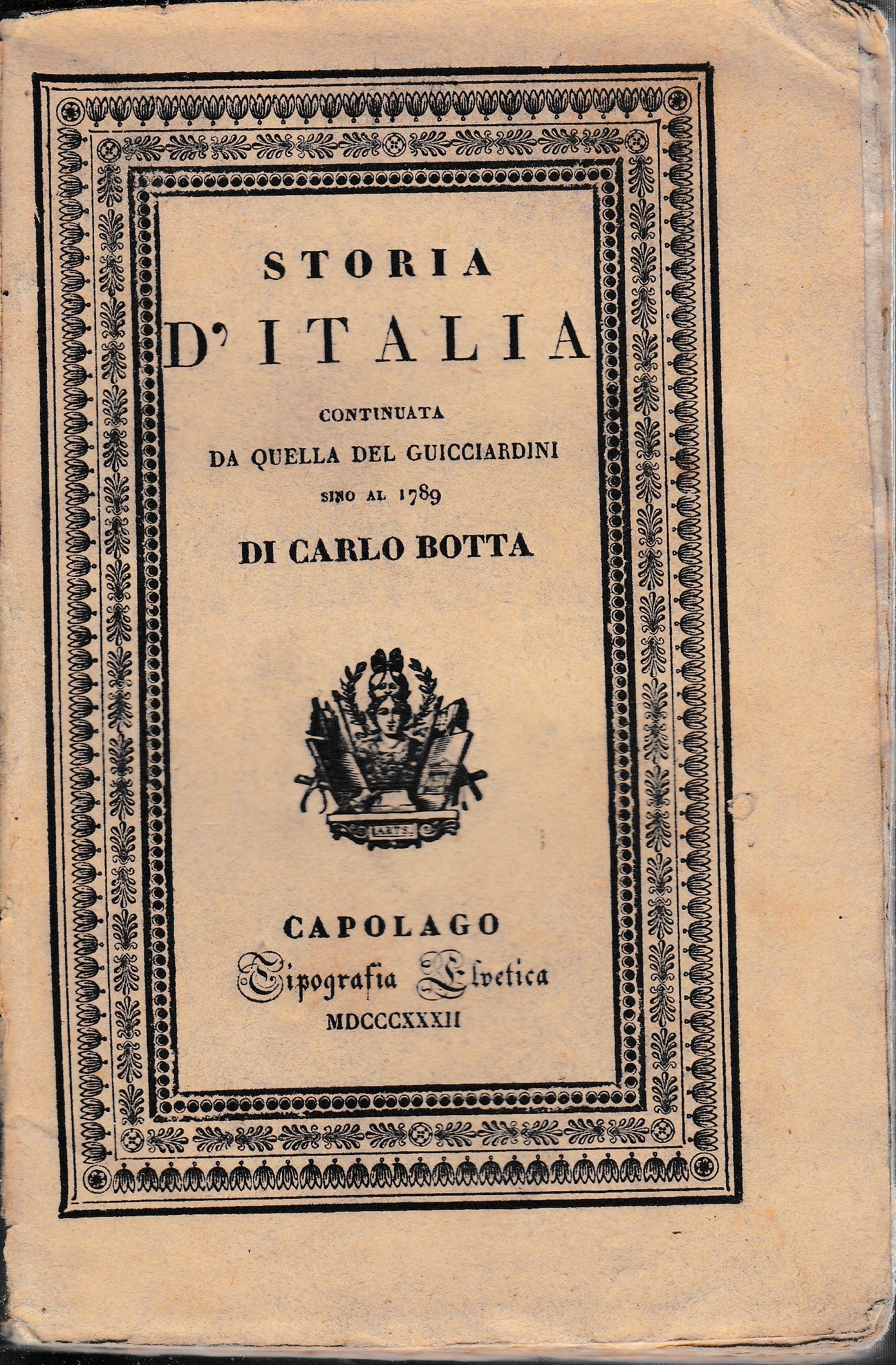 Storia d'Italia continuata da quella del Guicciardini sino al 1789. Tomo I. - copertina