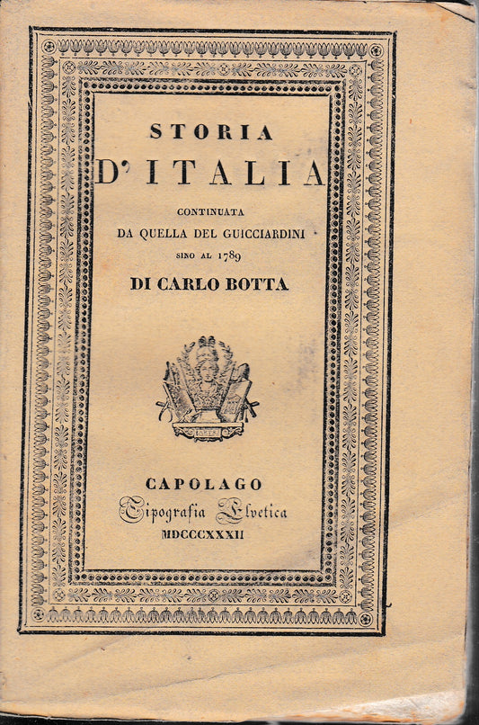 Storia d'Italia continuata da quella del Guicciardini sino al 1789. Tomo II. - copertina