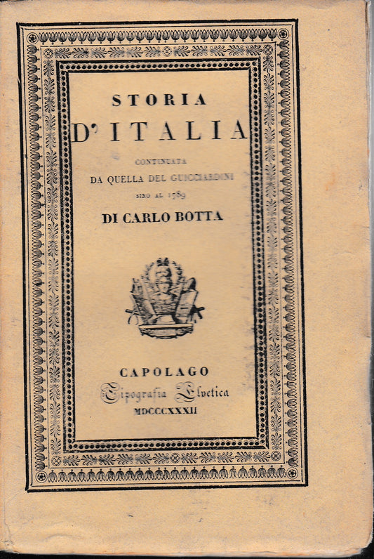 Storia d'Italia continuata da quella del Guicciardini sino al 1789. Tomo III. - copertina