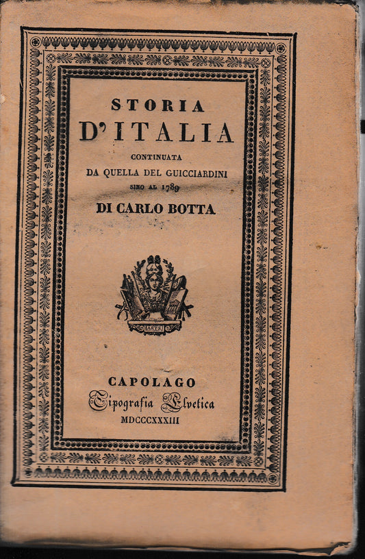 Storia d'Italia continuata da quella del Guicciardini sino al 1789. Tomo X. - copertina