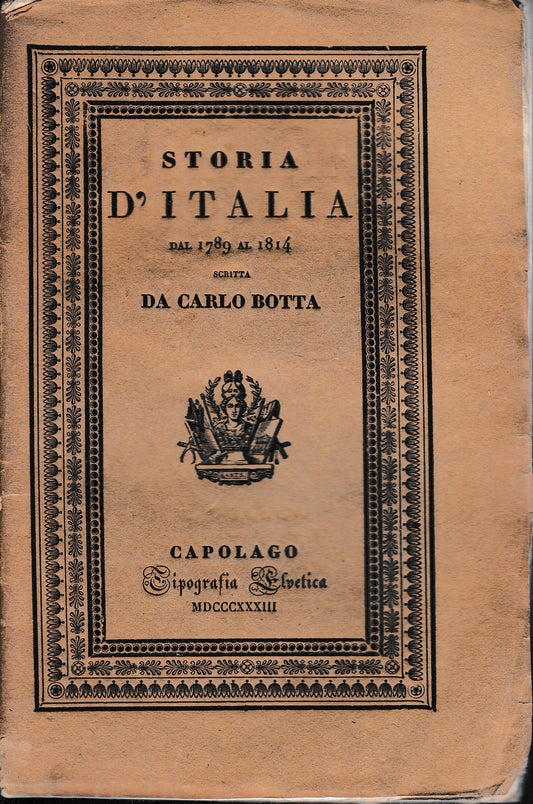 Storia d'Italia dal 1789 al 1814. Tomo I. - copertina