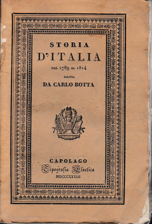 Storia d'Italia dal 1789 al 1814. Tomo III. - copertina