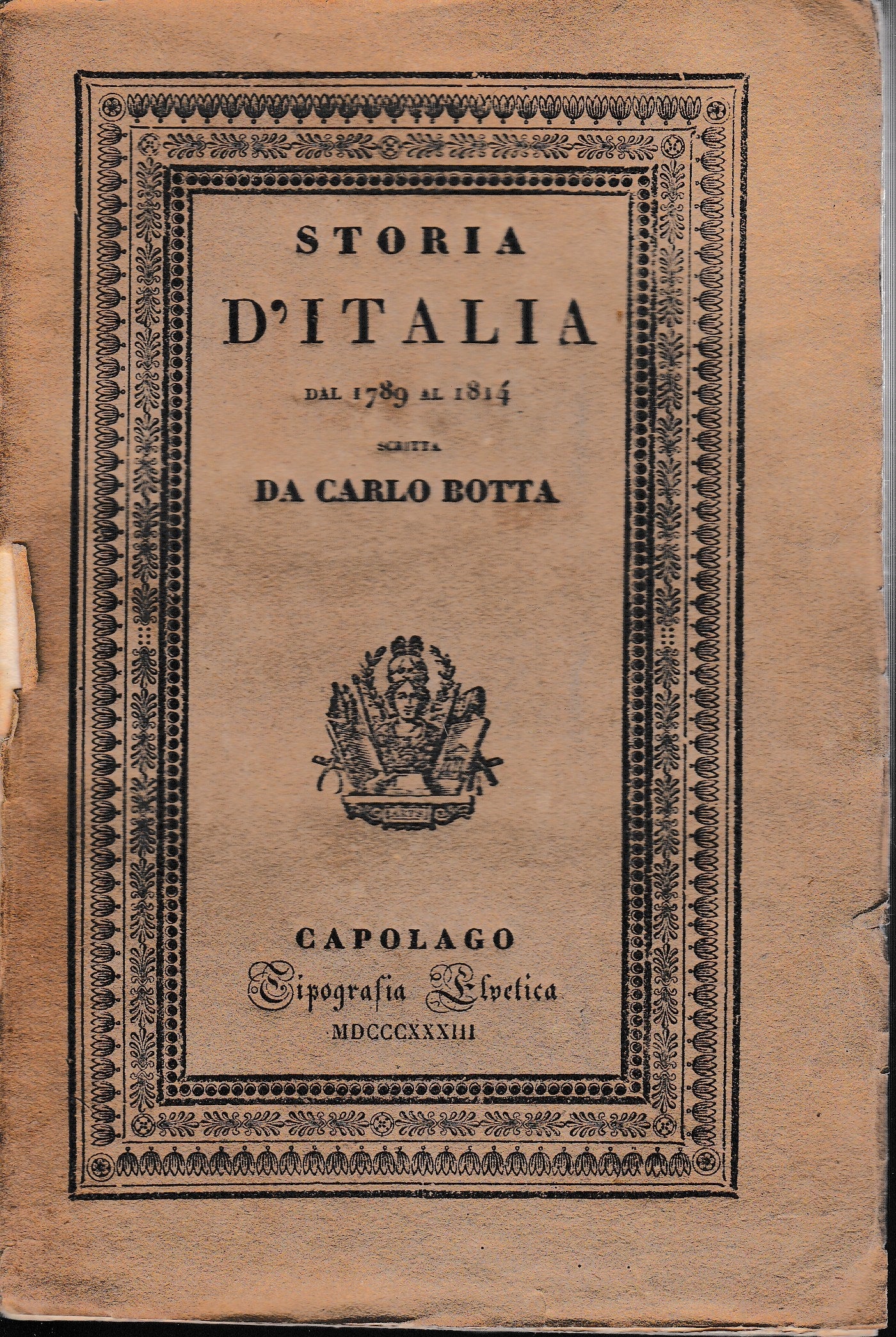 Storia d'Italia dal 1789 al 1814. Tomo V. - copertina