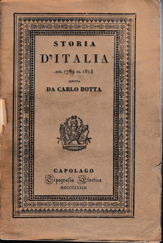 Storia d'Italia dal 1789 al 1814. Tomo V. - copertina
