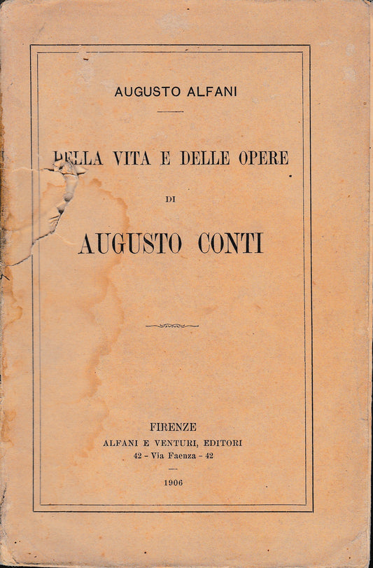 Della vita e delle opere di Augusto Conti - copertina
