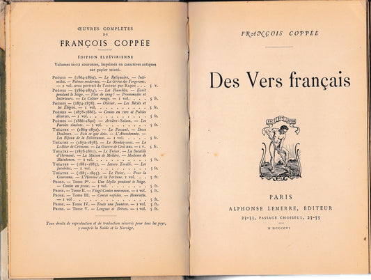 Des Vers francais - copertina