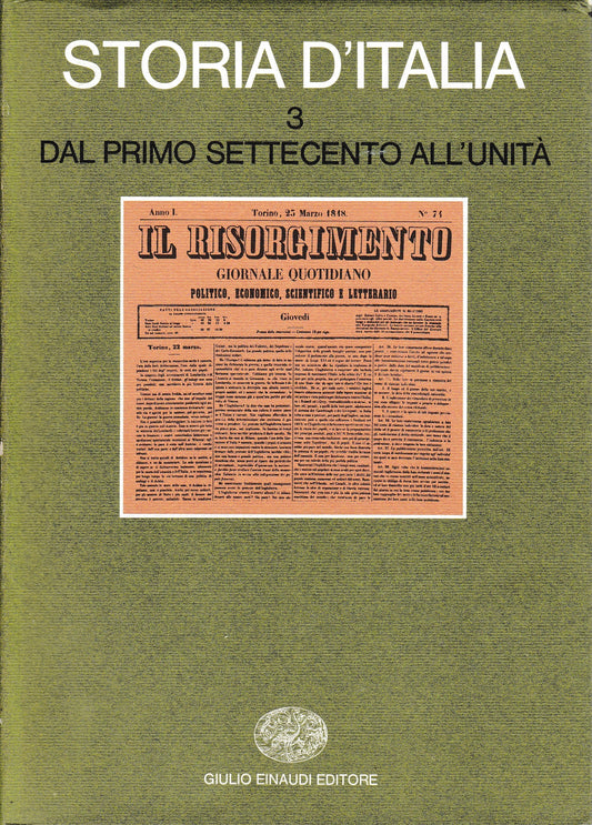 Storia d'Italia. Dal primo Settecento all'unità vol. 3° - copertina