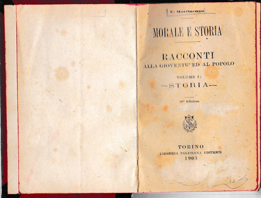 Morale e storia. Racconti alla gioventù ed al popolo. Vol. 1° Storia - copertina