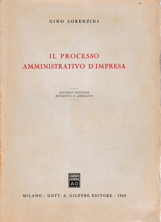 Il processo amministrativo d'impresa - copertina