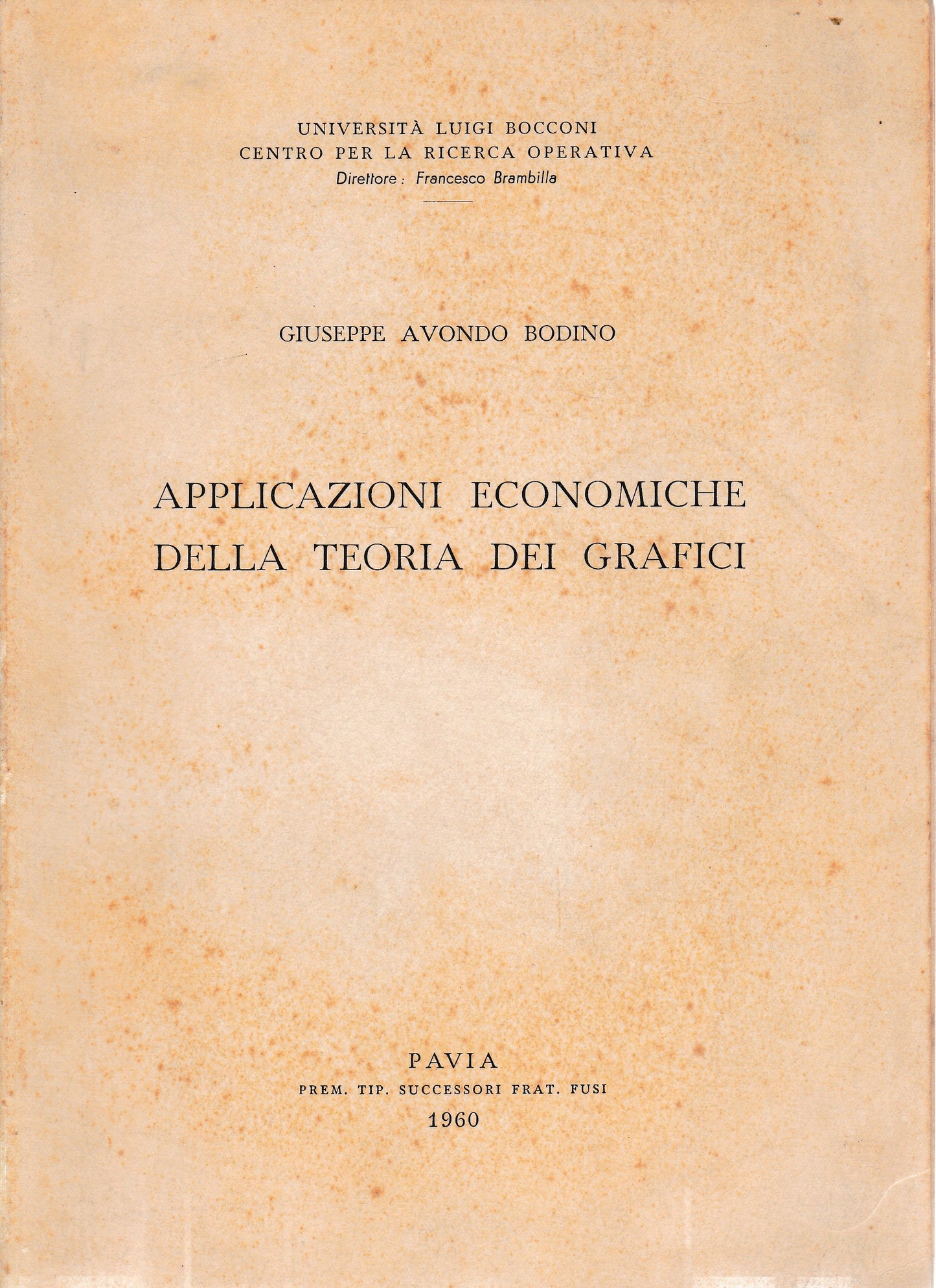 Applicazioni economiche della teoria dei grafici - copertina