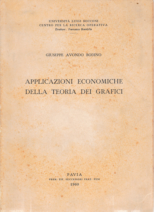 Applicazioni economiche della teoria dei grafici - copertina