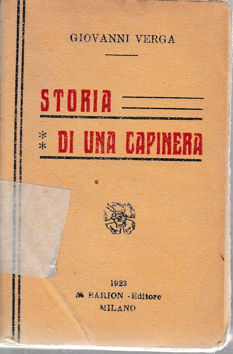 Storia di una capinera - copertina