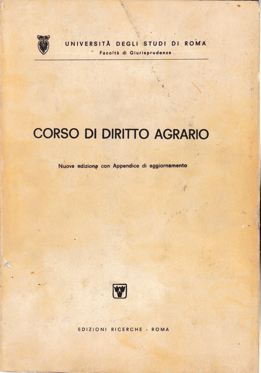 Corso di diritto agrario - copertina
