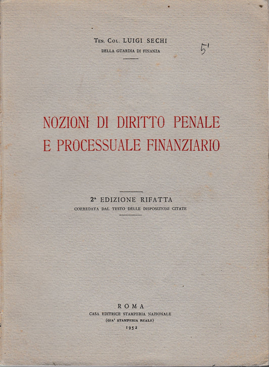 Nozioni di diritto penale e processuale finanziario - copertina