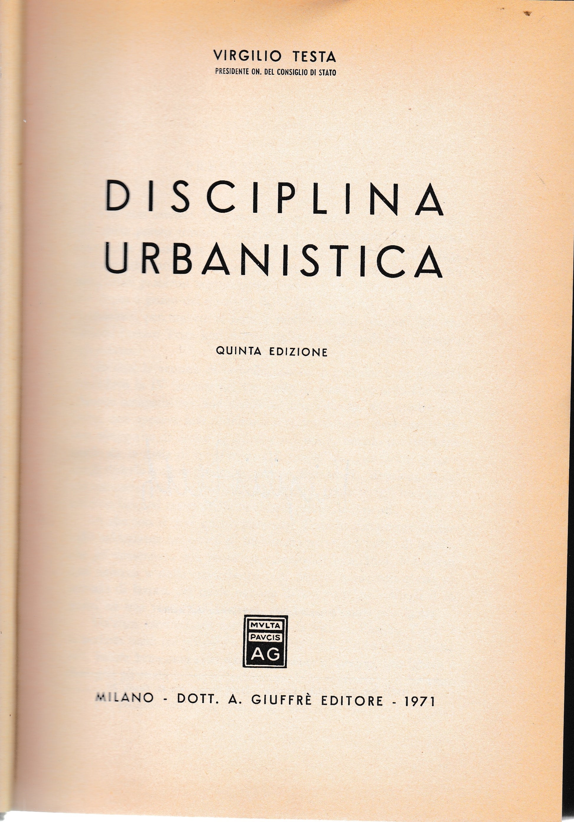 Disciplina urbanistica - copertina