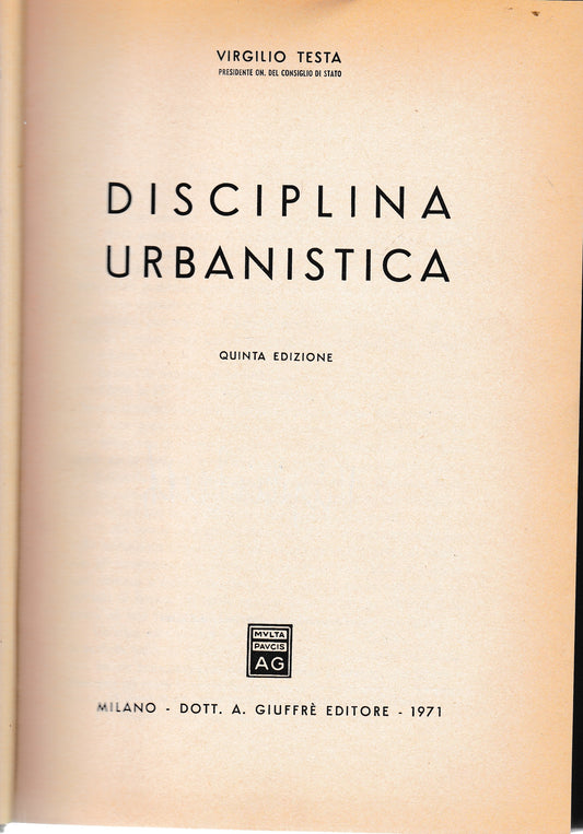 Disciplina urbanistica - copertina
