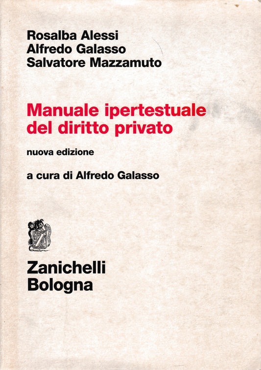 Manuale ipertestuale del diritto privato - copertina