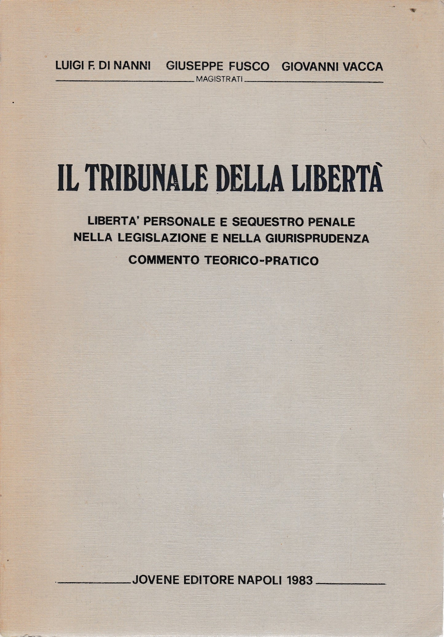 Il Tribunale della libertà - copertina