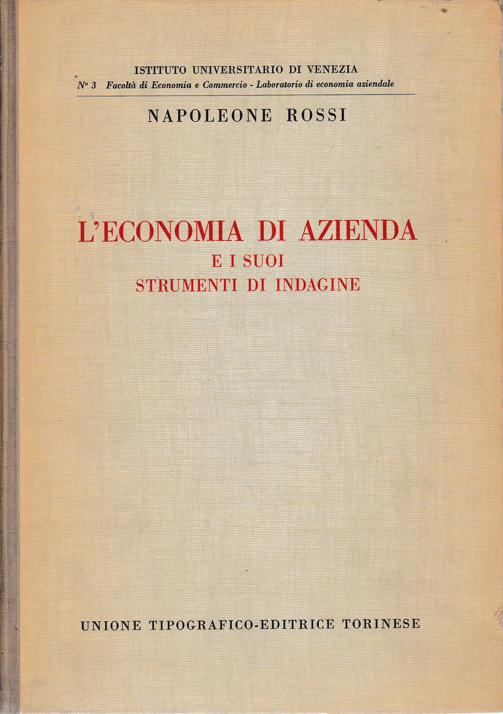 L'economia di azienda e i suoi strumenti di indagine - copertina