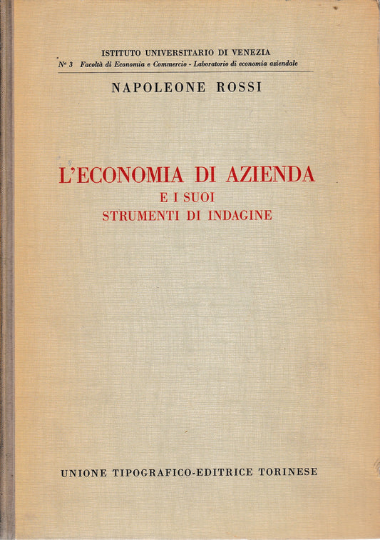 L'economia di azienda e i suoi strumenti di indagine - copertina
