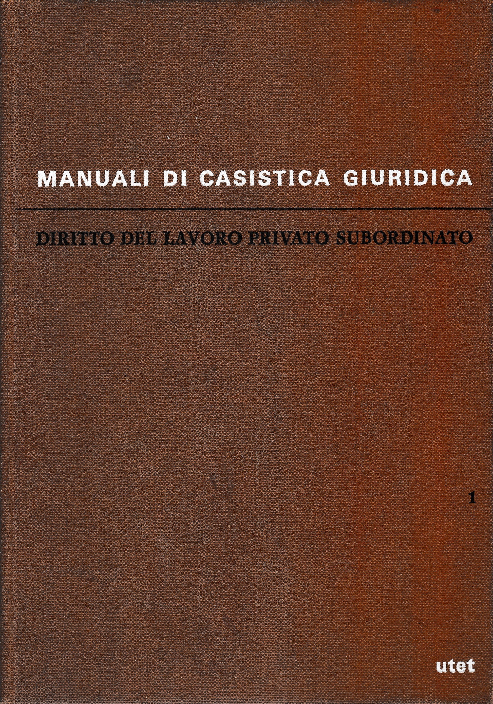 Diritto del lavoro privato subordinato vol. 1 - copertina