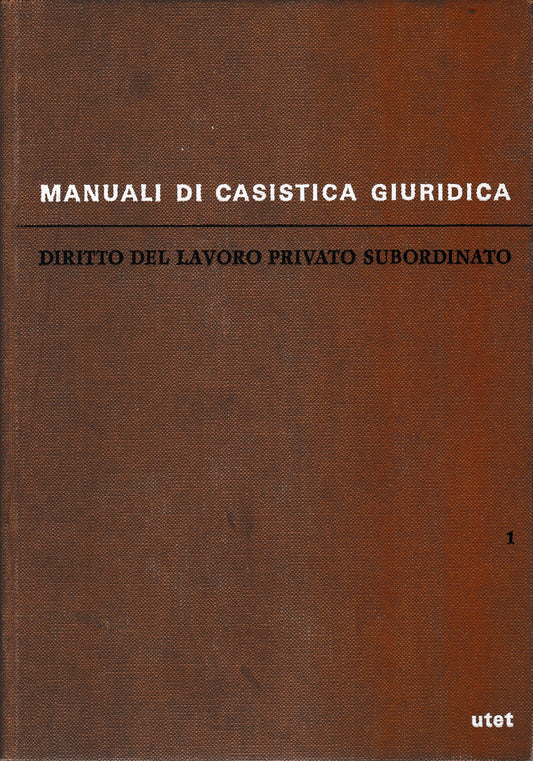 Diritto del lavoro privato subordinato vol. 1 - copertina